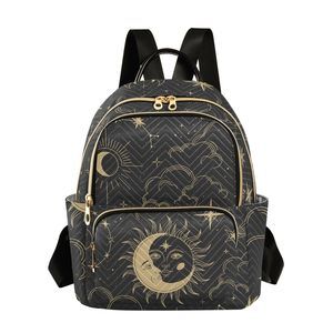 Sun Moon Stars Constellations Witchery Mini Backpack Purse for Women Travel🖐